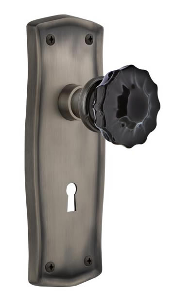 Nostalgic Warehouse Prairie Plate with Black Crystal Knob