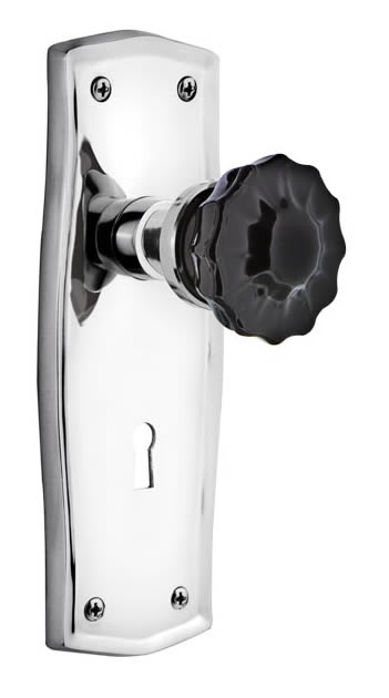 Nostalgic Warehouse Prairie Plate with Black Crystal Knob