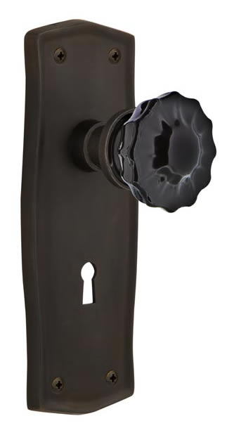 Nostalgic Warehouse Prairie Plate with Black Crystal Knob