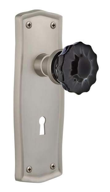 Nostalgic Warehouse Prairie Plate with Black Crystal Knob