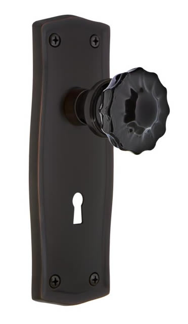 Nostalgic Warehouse Prairie Plate with Black Crystal Knob