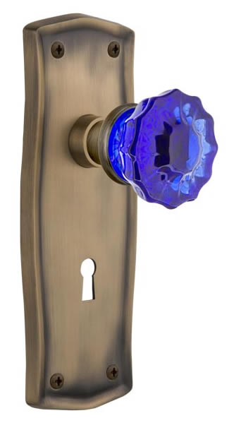 Nostalgic Warehouse Prairie Plate with Cobalt Crystal Knob