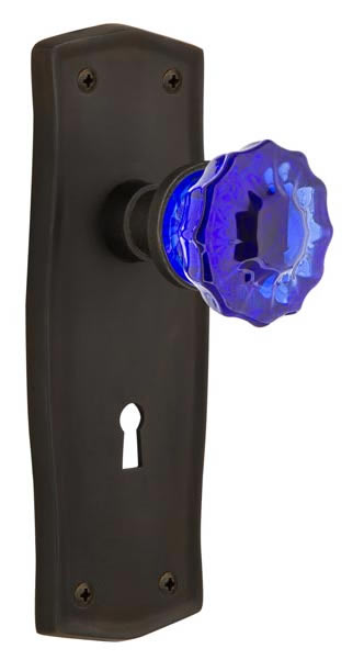 Nostalgic Warehouse Prairie Plate with Cobalt Crystal Knob