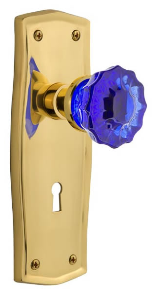 Nostalgic Warehouse Prairie Plate with Cobalt Crystal Knob