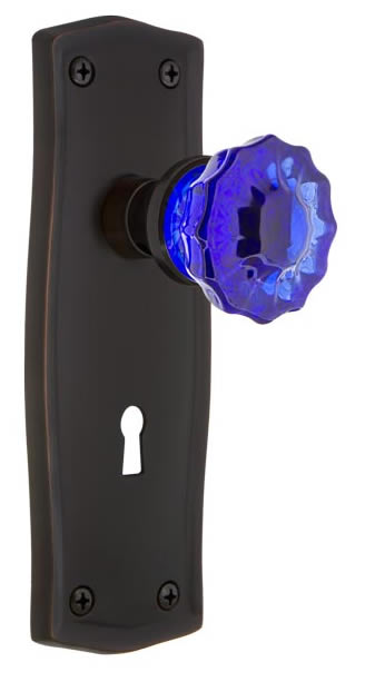 Nostalgic Warehouse Prairie Plate with Cobalt Crystal Knob