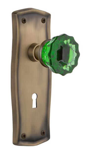 Nostalgic Warehouse Prairie Plate with Emerald Crystal Knob