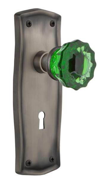 Nostalgic Warehouse Prairie Plate with Emerald Crystal Knob