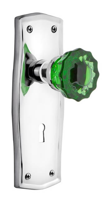 Nostalgic Warehouse Prairie Plate with Emerald Crystal Knob