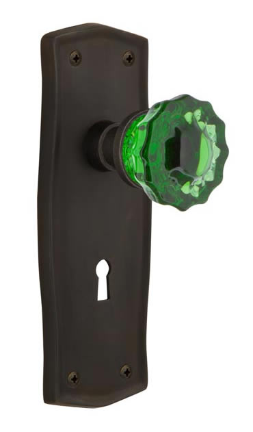 Nostalgic Warehouse Prairie Plate with Emerald Crystal Knob
