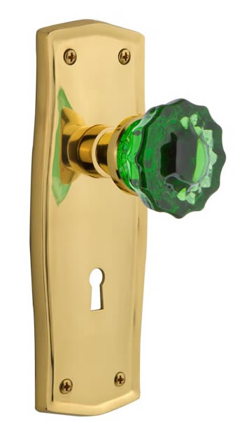 Nostalgic Warehouse Prairie Plate with Emerald Crystal Knob