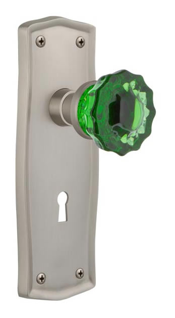 Nostalgic Warehouse Prairie Plate with Emerald Crystal Knob