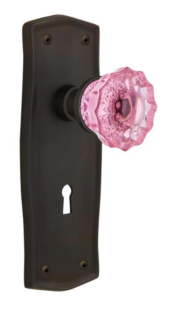 Nostalgic Warehouse Prairie Plate with Pink Crystal Knob