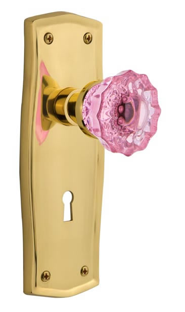 Nostalgic Warehouse Prairie Plate with Pink Crystal Knob