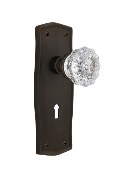 Nostalgic Warehouse Prairie Plate with Crystal Knob - Mortise Lock
