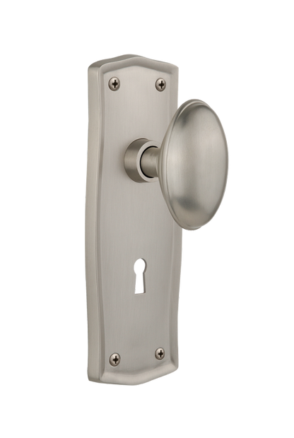 Nostalgic Warehouse Prairie Plate with Homestead Knob - Satin Nickel