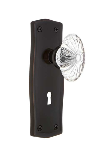 Nostalgic Warehouse Prairie Plate with Oval Fluted Crystal Knob