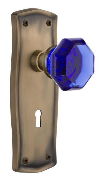 Nostalgic Warehouse Prairie Plate with Cobalt Waldorf Knob