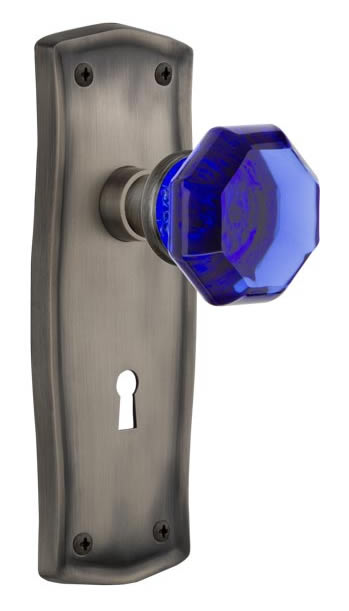Nostalgic Warehouse Prairie Plate with Cobalt Waldorf Knob