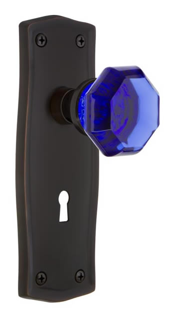 Nostalgic Warehouse Prairie Plate with Cobalt Waldorf Knob