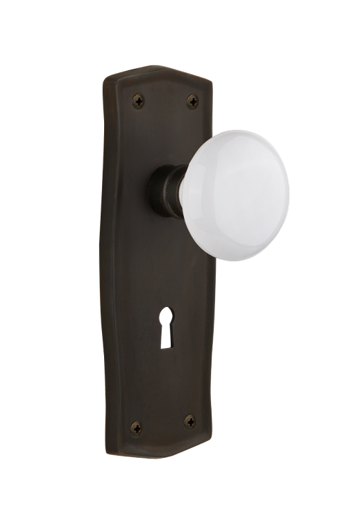 Nostalgic Warehouse Prairie Plate with White Porcelain Knob