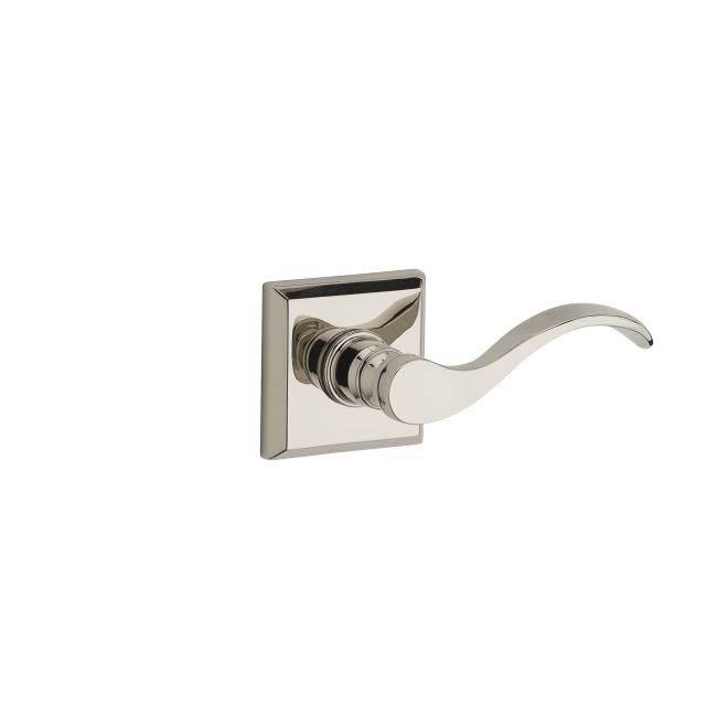 Baldwin Reserve Series Curve Lever with Traditional Square Rosette