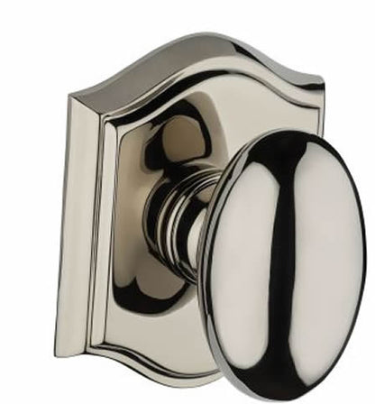 Baldwin Reserve Series Ellipse Knob with Traditional Arched Rosette