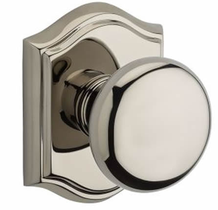 Baldwin Reserve Series Round Knob with Traditional Arched Rosette