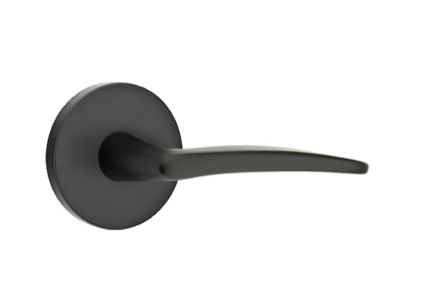 Emtek Poseidon Lever Flat Black-Disk Rosette