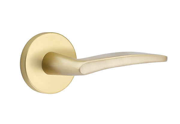 Emtek Poseidon Lever Satin Brass-Disk Rosette