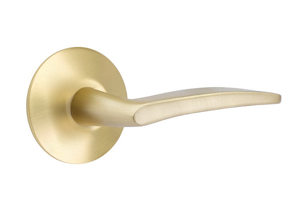 Emtek Poseidon Lever Satin Brass-Modern Rosette