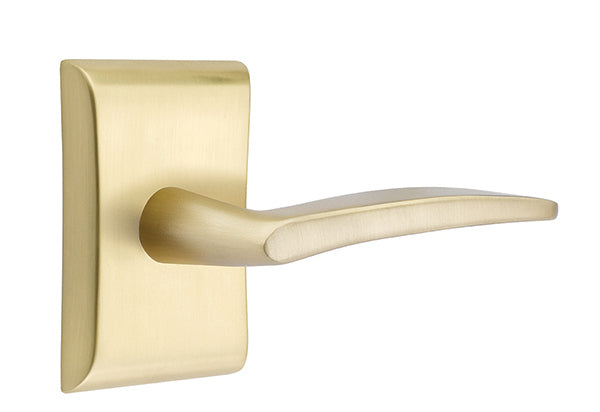 Emtek Poseidon Lever Satin Brass-Neos Rosette