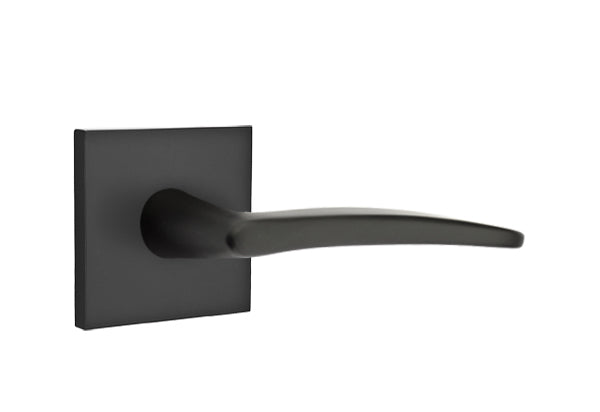 Emtek Poseidon Lever Flat Black-Square Rosette