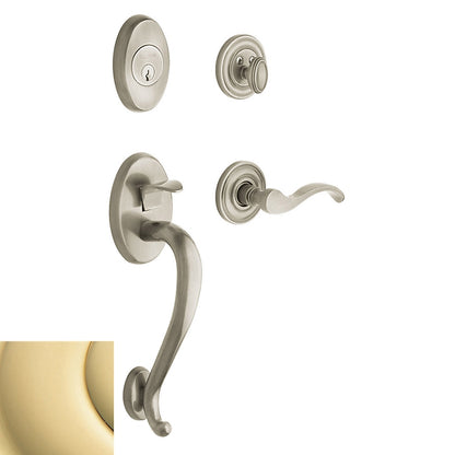 Baldwin Logan Entrance Handleset in Polished Brass