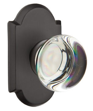 Emtek Providence Crystal Knob with Sandcast Bronze Style 1 Rosette