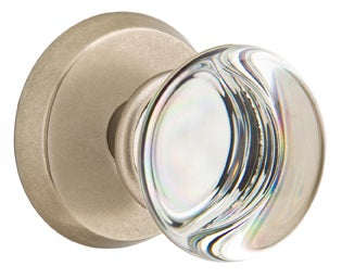 Emtek Providence Crystal Knob with Sandcast Bronze Style 2 Rosette