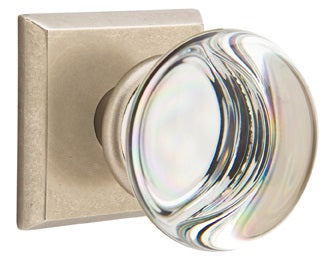 Emtek Providence Crystal Knob with Sandcast Bronze Style 6 Rosette