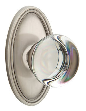Emtek Providence Crystal Knob with Oval Rosette