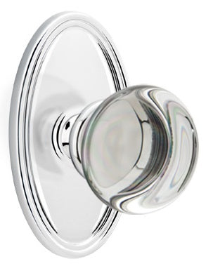 Emtek Providence Crystal Knob with Oval Rosette