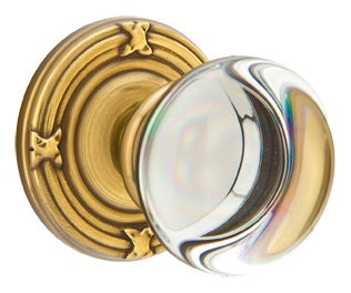 Emtek Providence Crystal Knob with Ribbon & Reed Rosette