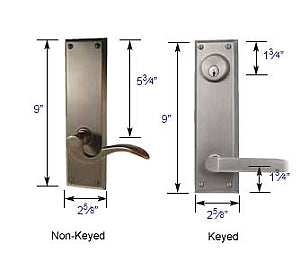 Emtek Quincy Sideplate Lock Measurements