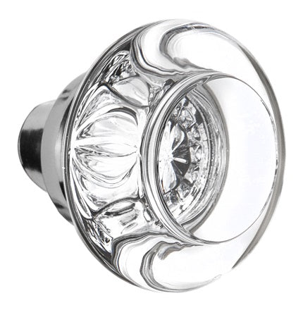 Nostalgic Warehouse Round Clear Crystal Knobs ONLY with Spindle