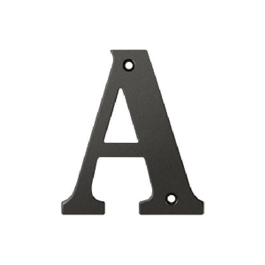 Deltana Solid Brass 4 Inch Residential Letter A - Oil Rubbed Bronze