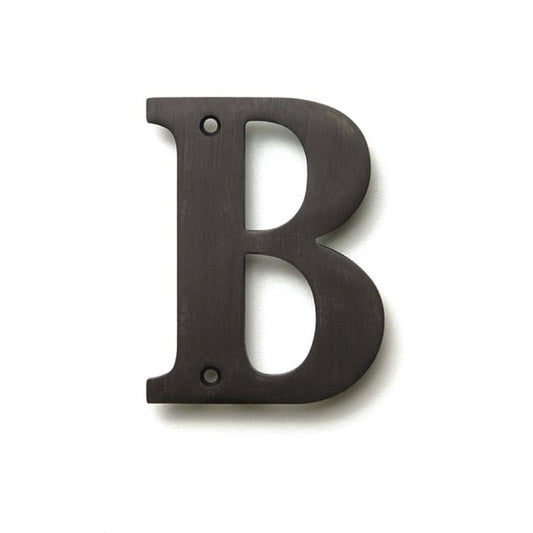 Deltana Solid Brass 4 Inch Residential Letter B - Oil Rubbed Bronze