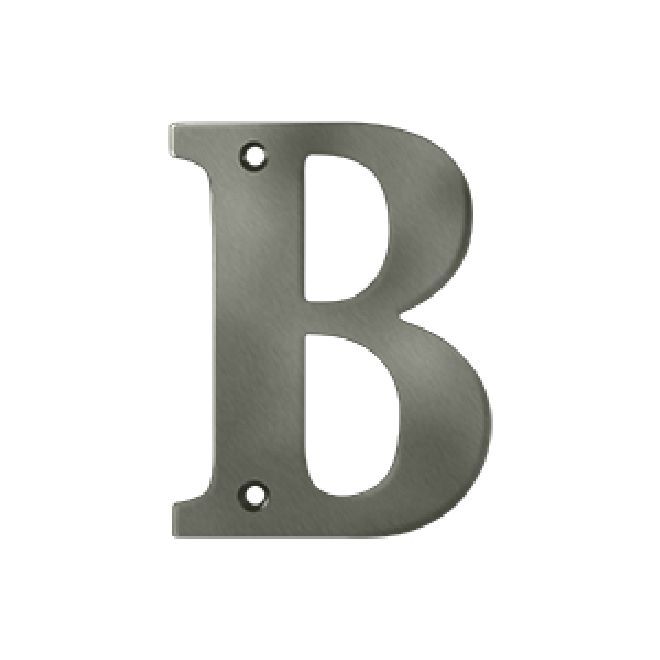 Deltana Solid Brass 4 Inch Residential Letter B - Antique Nickel