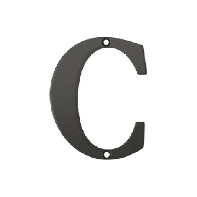 Deltana Solid Brass 4 Inch Residential Letter C - Oil Rubbed Bronze