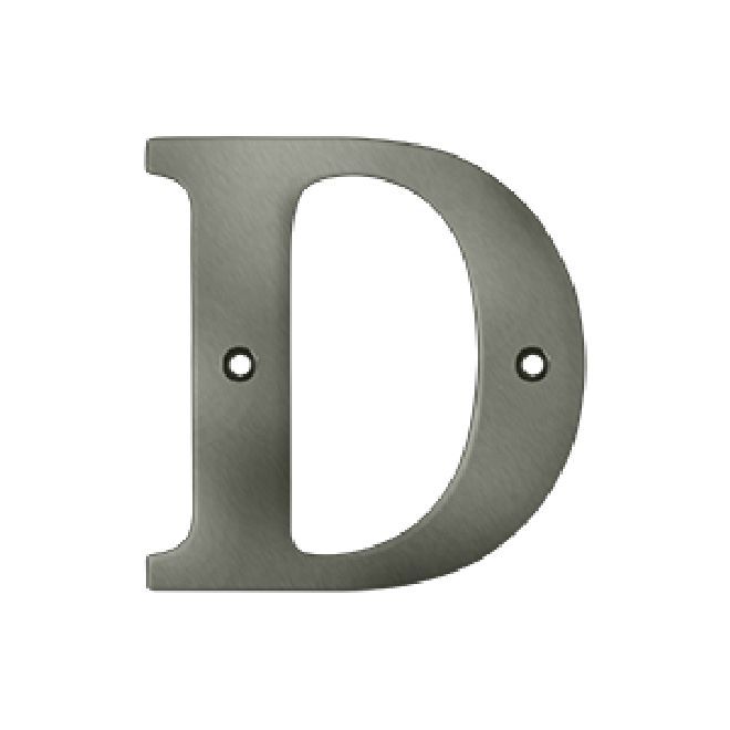 Deltana Solid Brass 4 Inch Residential Letter D - Antique Nickel
