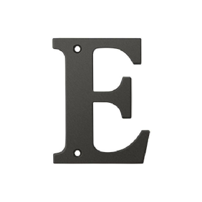 Deltana Solid Brass 4 Inch Residential Letter E - Oil Rubbed Bronze