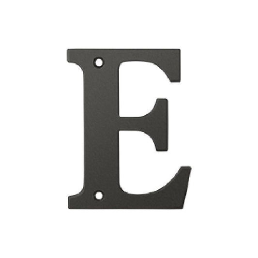 Deltana Solid Brass 4 Inch Residential Letter E - Oil Rubbed Bronze
