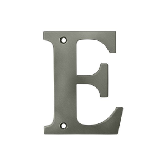 Deltana Solid Brass 4 Inch Residential Letter E - Antique Nickel