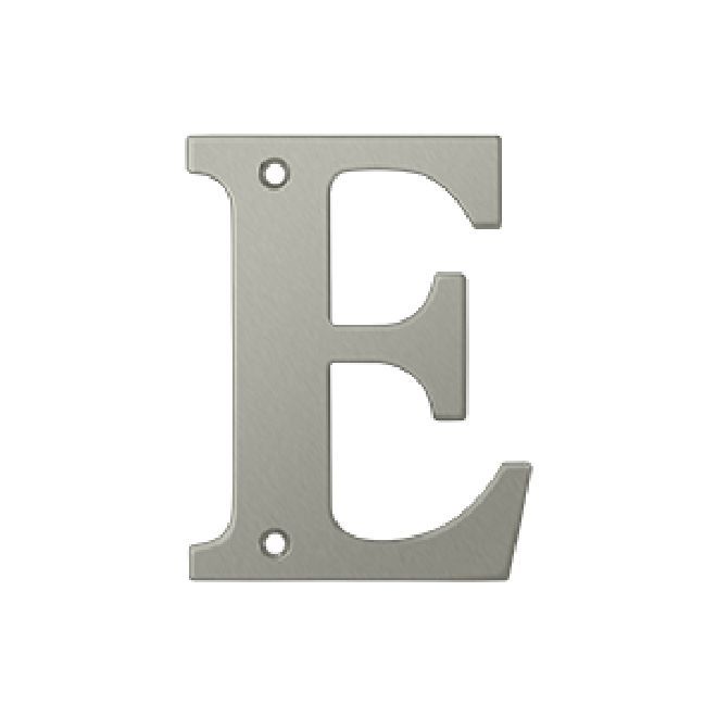 Deltana Solid Brass 4 Inch Residential Letter E - Satin Nickel